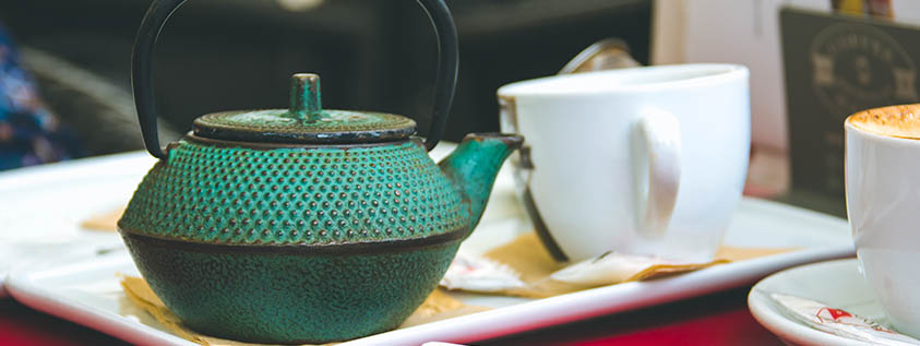 Drinking tea for lunch